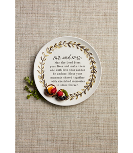 MudPie Mr And Mrs Bless Plate