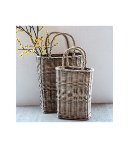 PD HOME Large French Willow Flower Basket