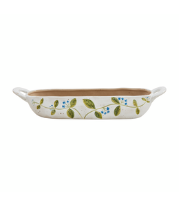 MudPie Blue Flower Cracker Dish
