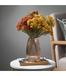 Sullivans Gift Ribbed Amber Glass Vase