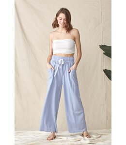 Doe and Rae High Waist Stripe Wide Leg Pants