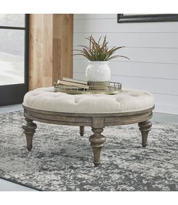 Liberty Furniture Americana Farmhouse  Round Cocktail Ottoman