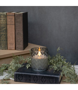 Ragon House Grey Chevron Glass 3d Flame Candle