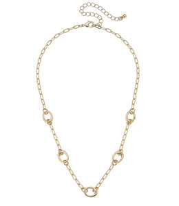 Canvas Style Sierra Dainty Charm Collector Necklace in Shiny Gold - 15"
