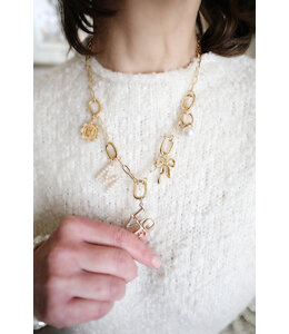 Canvas Style Avery Multi-Charm Collector Necklace Base in Shiny Gold