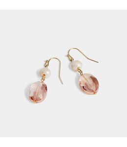 Whispers Glass Bead Dangle Earrings - Pink