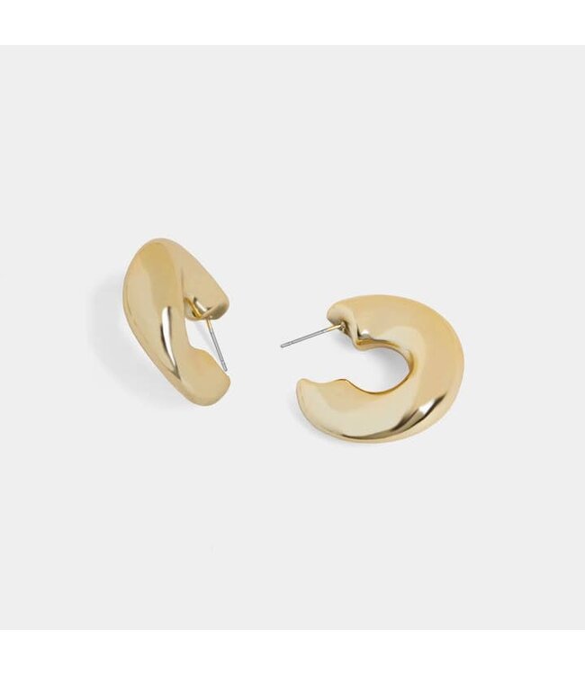 Whispers Chrome Hoop Earrings - Gold