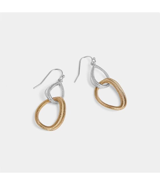 Whispers Double Oblong Coil Earrings - Mixed Metal -