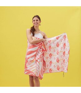 rockflowerpaper Flamingo Pink Reversible Beach Towel