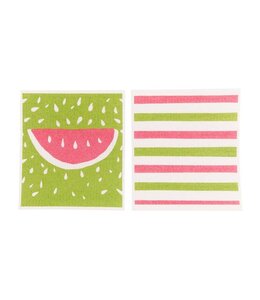 rockflowerpaper Watermelon Blu Cloths, Set of 2