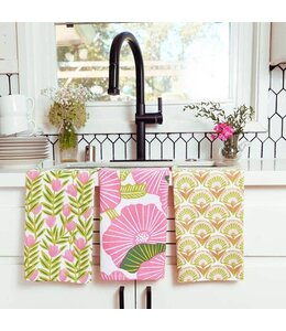 rockflowerpaper Poppy Papaver Cotton Kitchen Towels, Set of 3