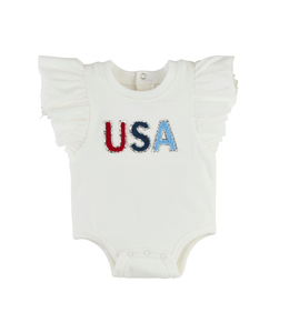 MudPie Ruffled Baby Bodysuit