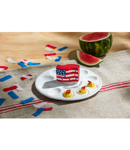 MudPie American Flag Light-Up Sitter