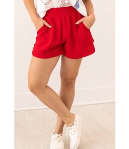 Grace + Emma Red Knit Shorts