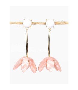 Grace + Emma Pink Daffodil Earrings