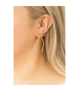 Grace + Emma Bow Earrings, Gold