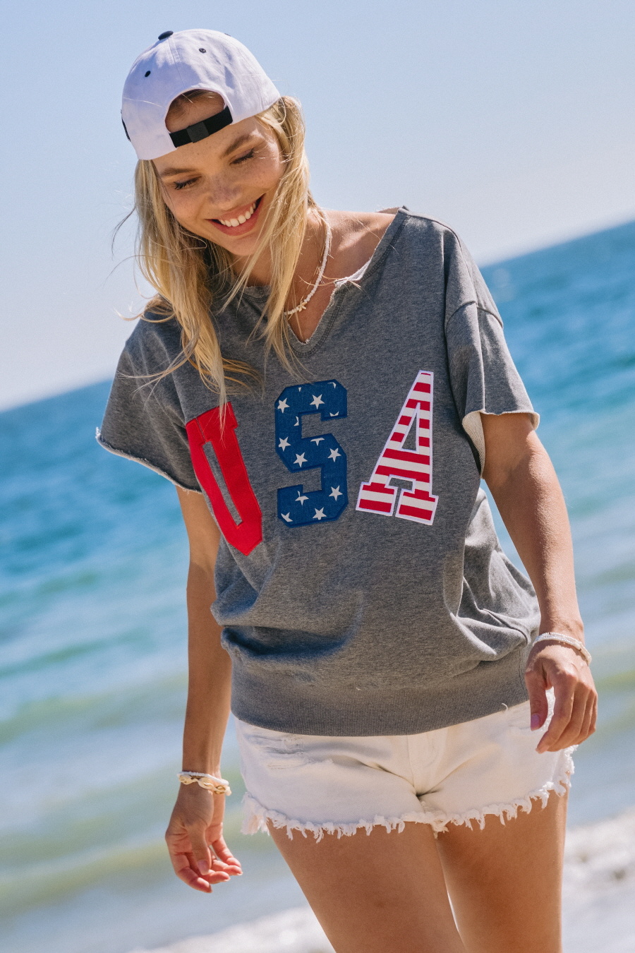 USA Embroidery Logo French Terry Top - Miss Daisy's Home