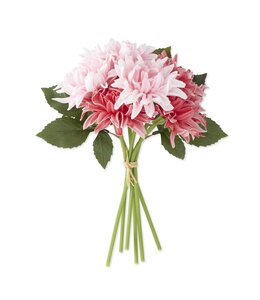 K&K Interiors Pink Rose Real Touch Dahlia Bundle (6 Stems) 12 Inch