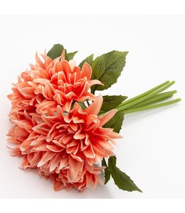 K&K Interiors Orange Real Touch Dahlia Bundle (6 Stems) 12 Inch