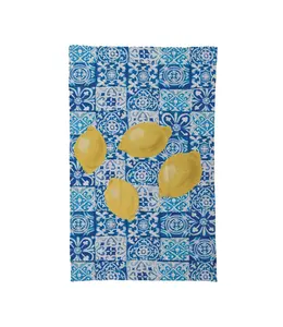 Creative Co-Op Microfibre Tea Towel-Tile Pattern & Lemons