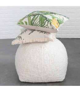Creative Co-Op Cotton Printed Pillow With Birds and Florals-20"