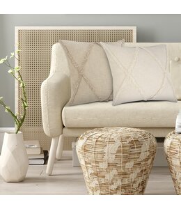 LR Home Natural Diamond Pattern Feather Pillow