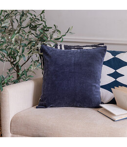 LR Home Ocean Blue Solid Feather Pillow