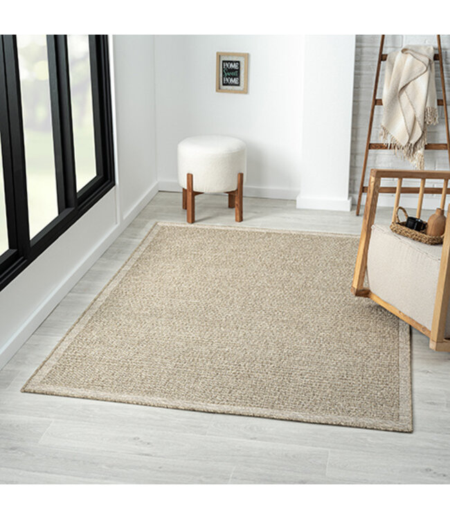 LR Home Oslo Tan/Cream 5' x 7' Area Rug