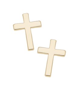 Canvas Style Ruth Cross Stud Earrings in Shiny Gold