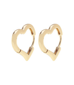 Canvas Style Tai Heart Shaped Huggie Hoop Earrings in Shiny Gold