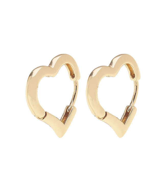 Canvas Style Tai Heart Shaped Huggie Hoop Earrings in Shiny Gold