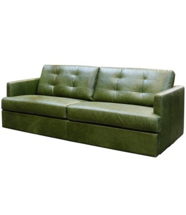 Style Craft Firenze Italian Leather Sofa:  Moss Green