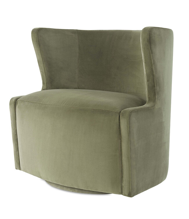 Nina Swivel Chair: Vintage Velvet Olive