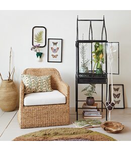 Creative Co-Op Woven Water Hyacinth & Acacia Wood Chair