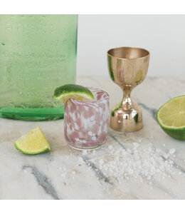 Creative Co-Op Hand-Blown Confetti Shot Glass-Lavender