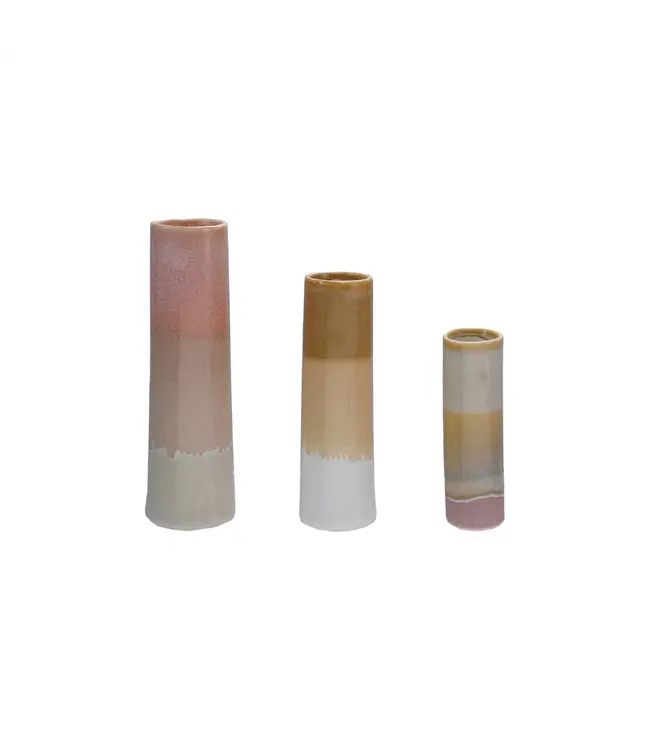 Bloomingville Stoneware Vases, Reactive Glaze, Set of 3