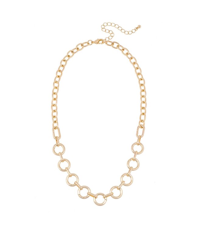 Canvas Style Juliette Charm Collector Necklace Base in Shiny Gold