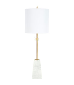 Old World Design Clare Marble and Brass Table Lamp