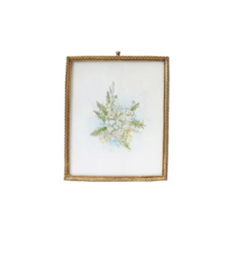 Creative Co-Op Small Rectangle Pewter & Glass Photo Frames with Art