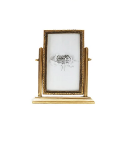 Creative Co-Op Medium Rectangle Pewter & Glass Photo Frames with Art