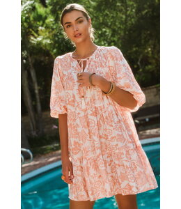 Oddi Boho Printed Baby Doll Mini Dress