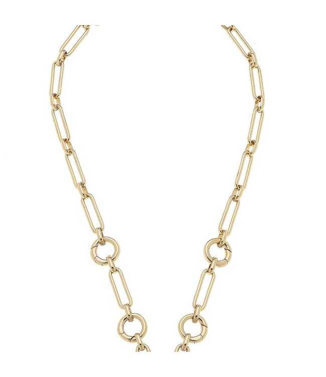 Canvas Style Lilah Multi-Charm Collector Necklace Base in Shiny Gold