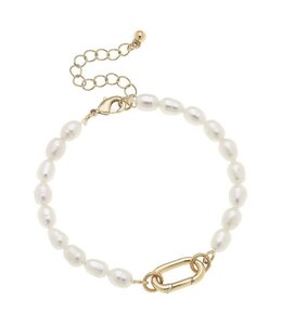 Canvas Style Piper Freshwater Pearl Charm Bracelet Base in Ivory