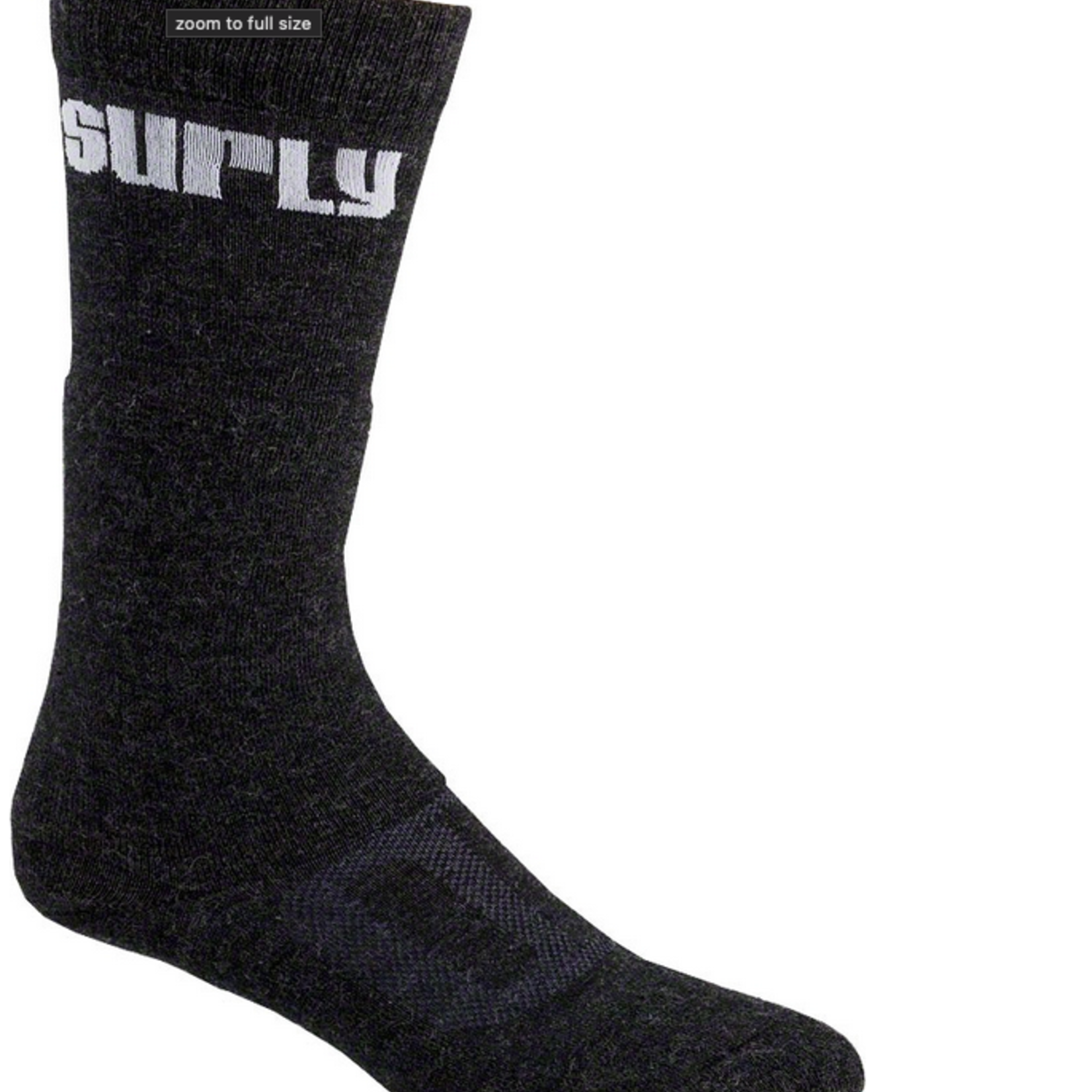 Surly Surly Tall Logo Wool Socks - 8", Black, Small