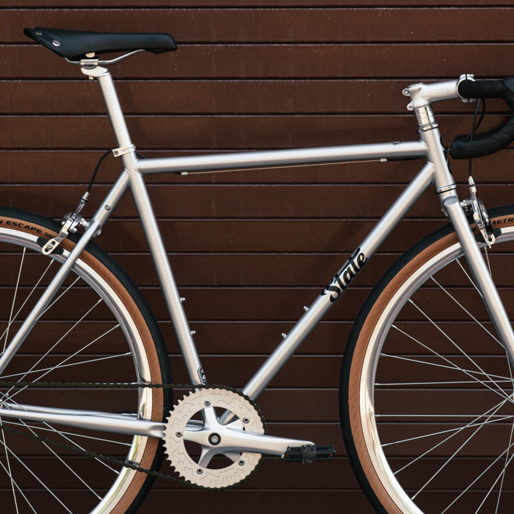 State Bicycle Co. Complete Bike - State Bicycle Co. Satin Silver Fixed/Single 52cm