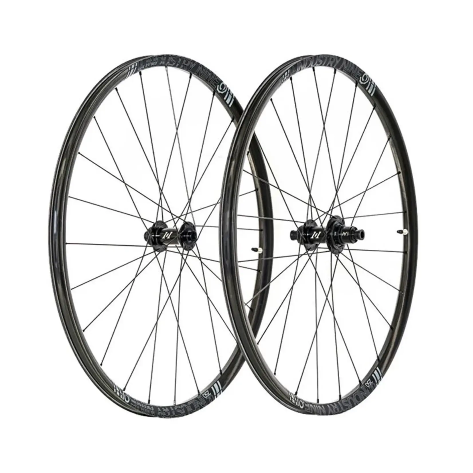 Wheelset - Industry Nine 1/1 Ultralight Carbon Gravel 700c - Center Lock - Black Hub - Black Spokes - 12x100 - 12x142 - XD-R