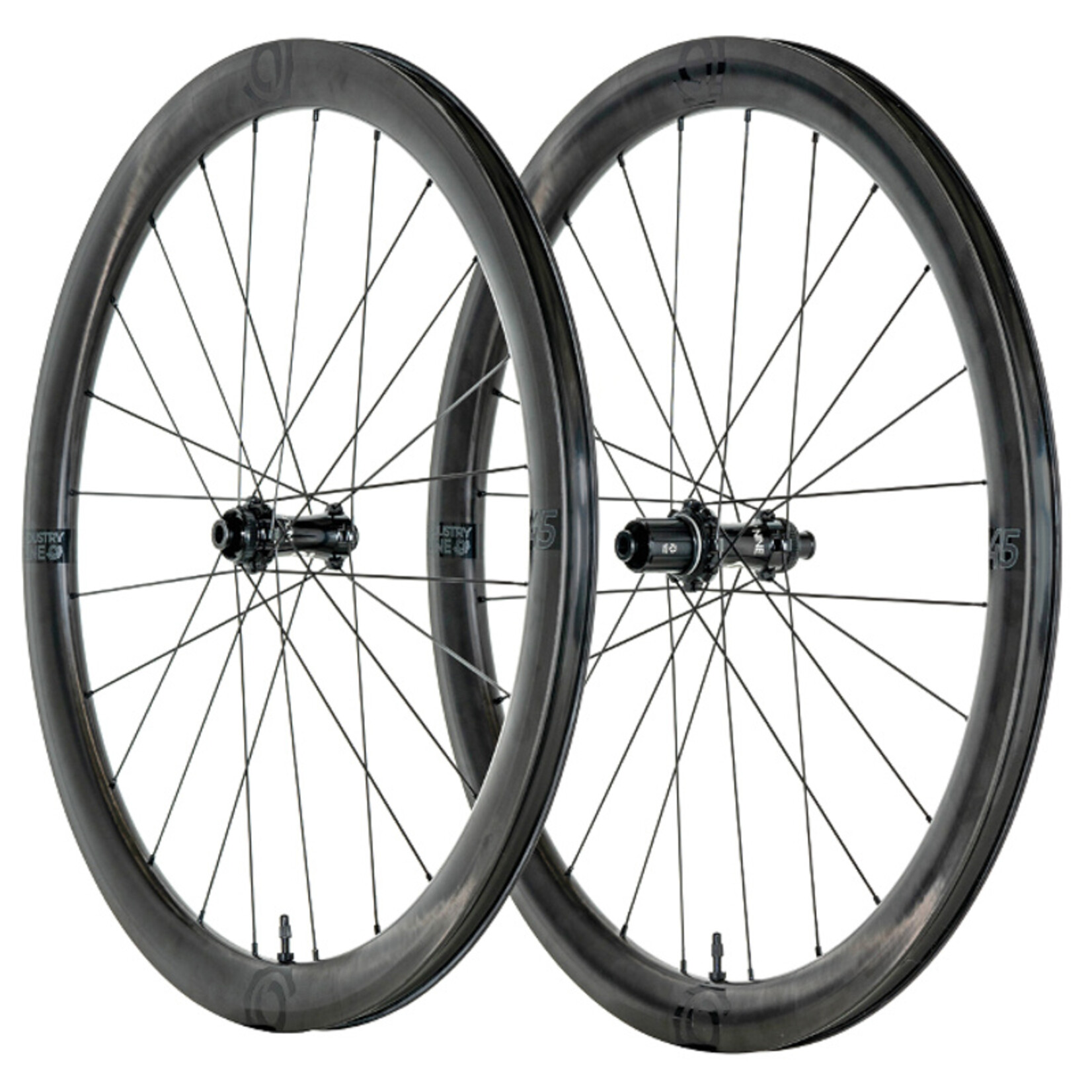 Wheelset - Industry Nine Solix SL Road - 45c - 700c - Center Lock - Black Hub - Black Spokes - Black Nipples 12x100 - 12x142 - HG11