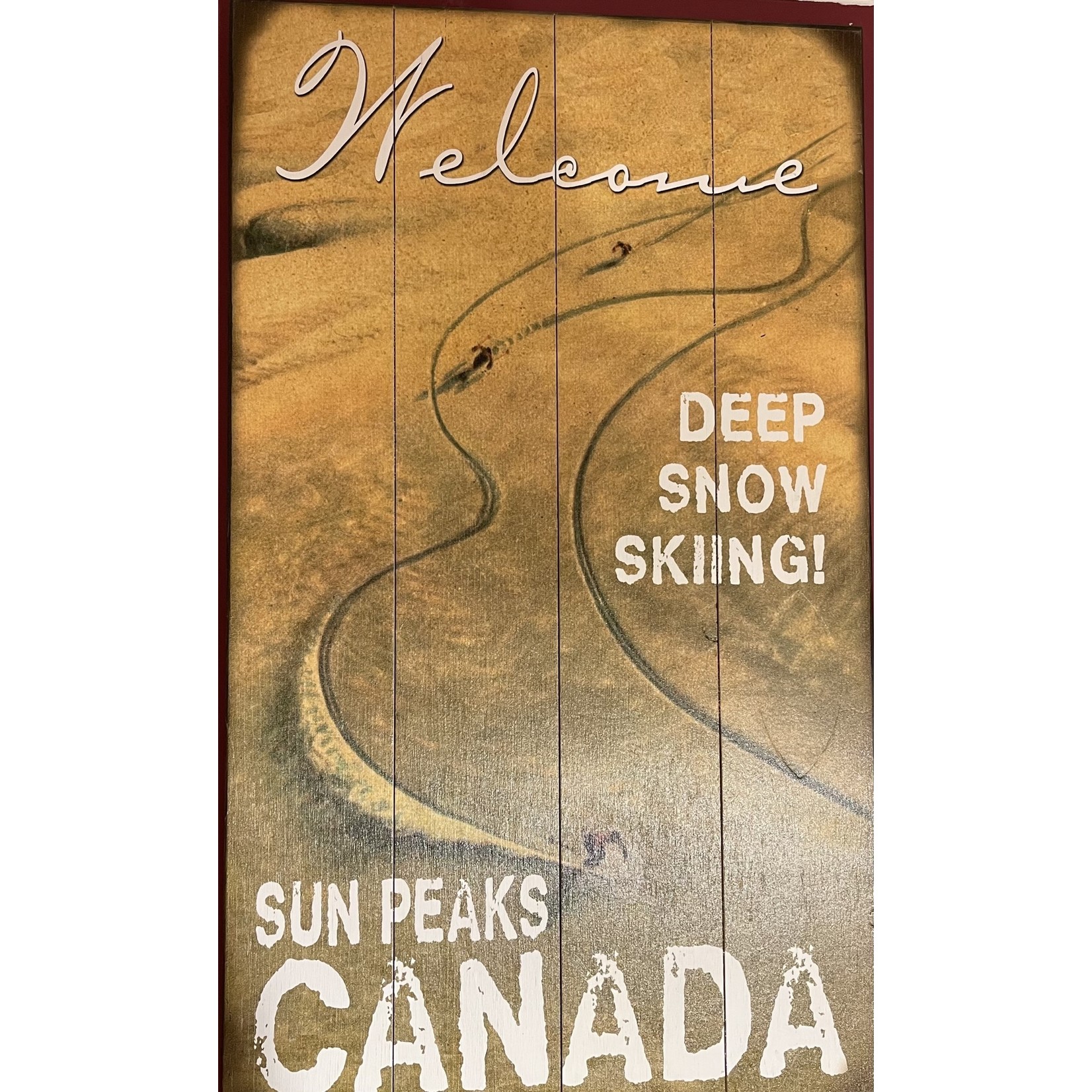 Deep Snow Skiing Sign 24X14 in