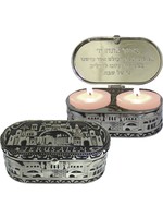 CANDLE HOLDER TRAVELING NICKEL JERUSALEM CITY