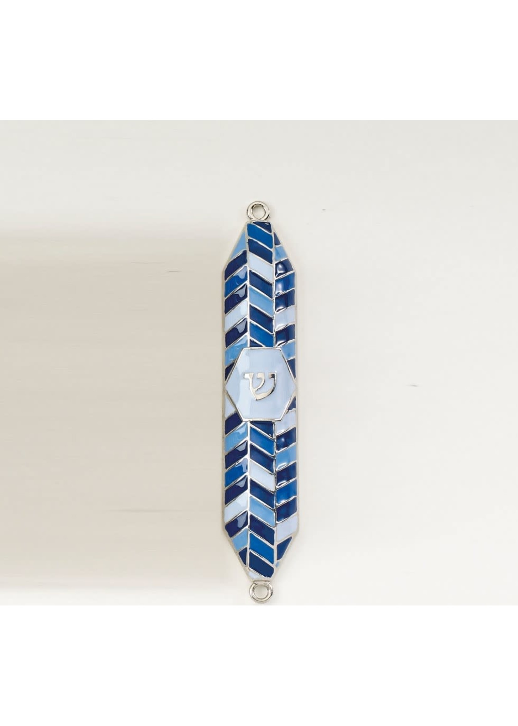 MEZUZAH  GEOMETRIC BLUE